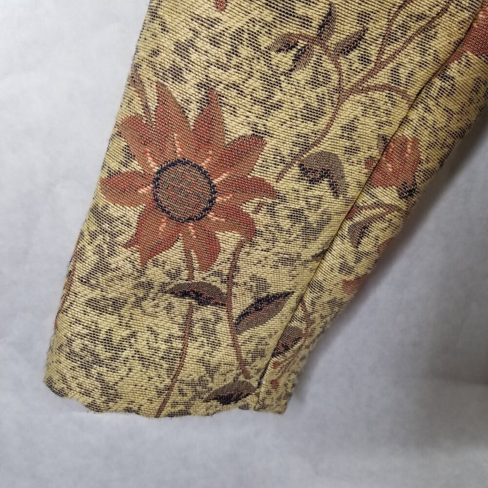 Lambrini Blazer Jacket Women XL Tweed Tapestry Gold Floral Heart Coat Button Vtg - Picture 3 of 16